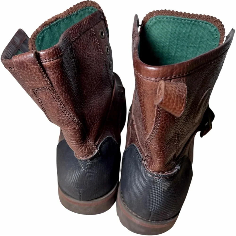 Polo Ralph Lauren Boots Weybrook Brown Leather‎ Lace up Buckle Strap Men’s 9.5D